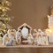 Set of 2 13pcs Christmas Wooden & Epoxy Resin Nativity Figurine Set